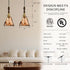 6"x11.5" 15"-72" E26 Modern Amber Glass Pendant Light, Floral Bell-Shaped Hanging Light with Wood Handle & Brass Cap
