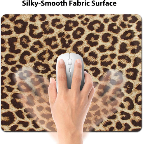 Retro Leopard Print Pattern Mouse Pad, Vintage Seamless Design for Office Accessories