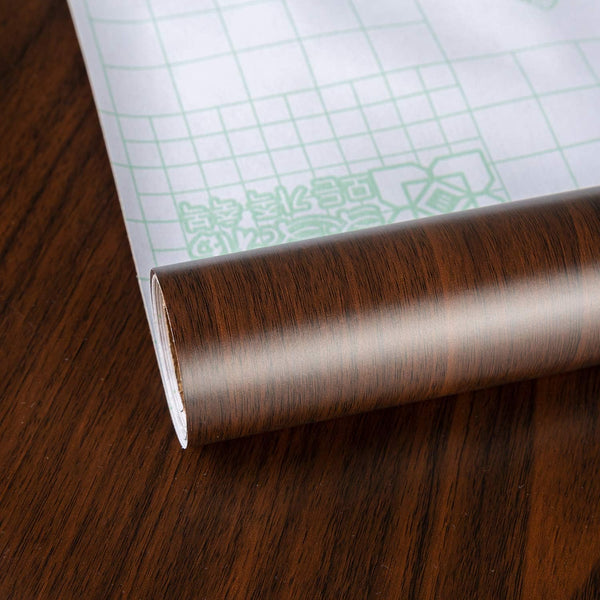 TOTIO Dark Brown Wood Wallpaper Black Walnut Wood Contact Paper Thick Peel
