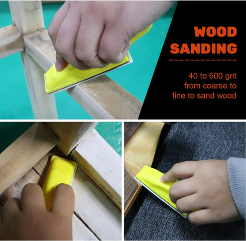 POLIWELL Micro Sanding Tools - 3.5 x 1 Detail Sander Kit with Sandpaper for Crafts Wood Finishing, 120 PCS