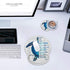 Ergonomic Mouse Pad Wrist Support and Coffee Coaster, Funny Words with Blue Sea Turtle on Rustic Wooden Board Design