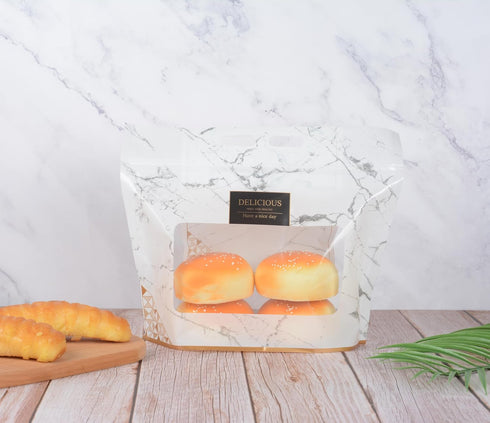 50 Packaging, (12.6x10.8") Funcoo Pcs Plastic Bread Bags for Homemade Sourdough Bread Bakery Storage Bags with Window