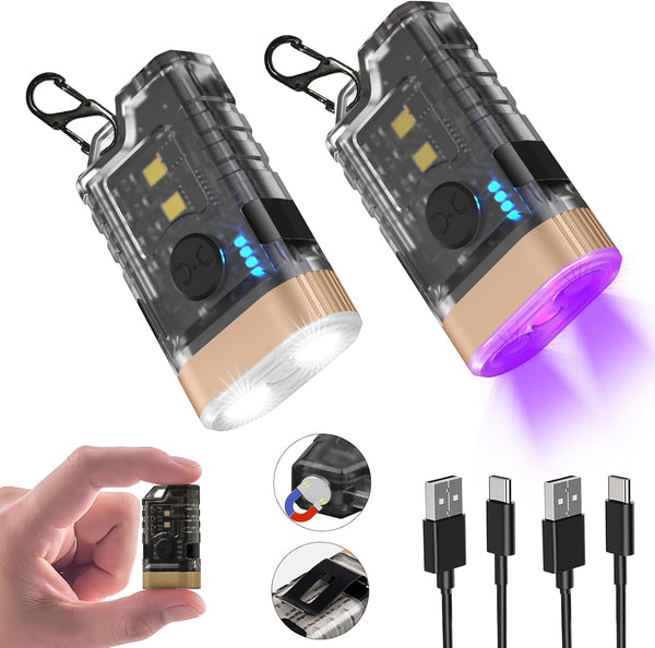 LED Small Powerful EDC Flashlight, 365nm UV Black Light, Mini Led Flashlight