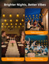 S14 Bulb 50Ft 15M Dimmable Outdoor Patio String Lights: Shatterproof Outside Waterproof Light - Remote Connectable