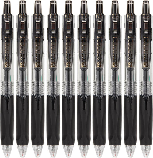 Gel Pens 10 Pcs, 0.5mm Black Ink Fine Point Smooth Writing Pens - Ball Point Pens for Journaling Note Taking, Cute
