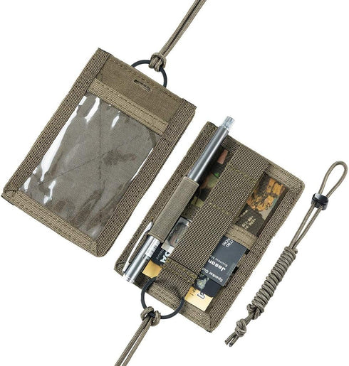 EXCELLENT ELITE SPANKER Tactical ID Card Holder - Adjustable Neck Lanyard Key Ring Loop Badge Holder (Ranger Green)