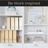 Gold Magazine File Holder - Set of 4 Gold Office Organizers, File Folder Holder Magazine Boxes for Office