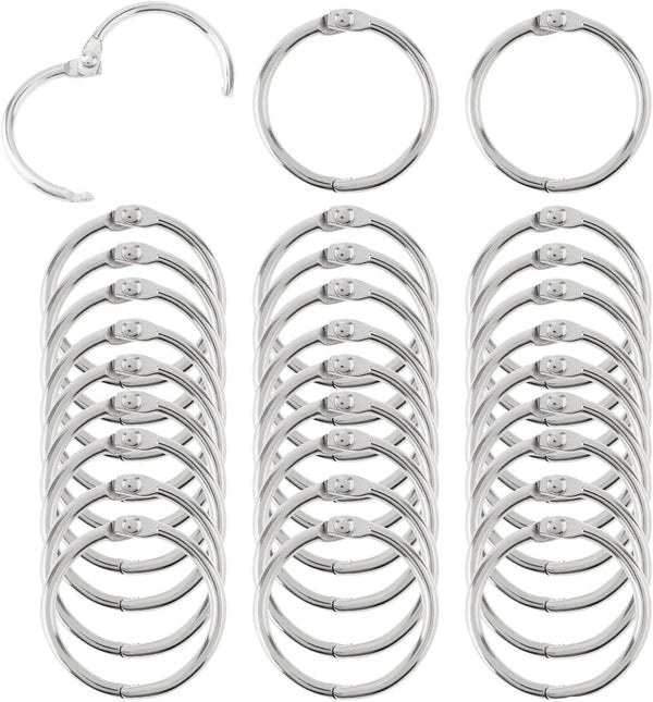 Smgda 30 Pack Loose Leaf Binder Rings 1 Inch, Office Metal Book Rings,