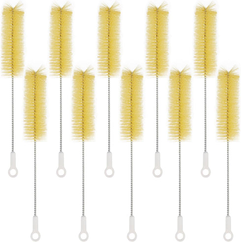 Test Tube Brushes, 10 Pack Bristle Cleaning Brushes for Laboratory Use, Size L with Radial Tufted End