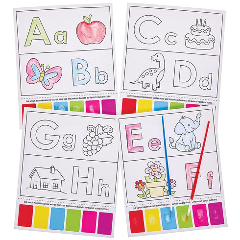 Baker Ross FN106 Alphabet Magic Painting Pictures - Pack of 13, Painting