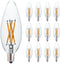 12 Pack E12 Candelabra LED Bulb 40 Watt Equivalent, 4W B10 C32