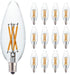 12 Pack E12 Candelabra LED Bulb 40 Watt Equivalent, 4W B10 C32