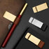 LINYUEARUI 6pcs Retro Brass Notebook PU Leather Pen Holder Loose leaf Dairy Memo Holder Bookmark Diary Planner Pen