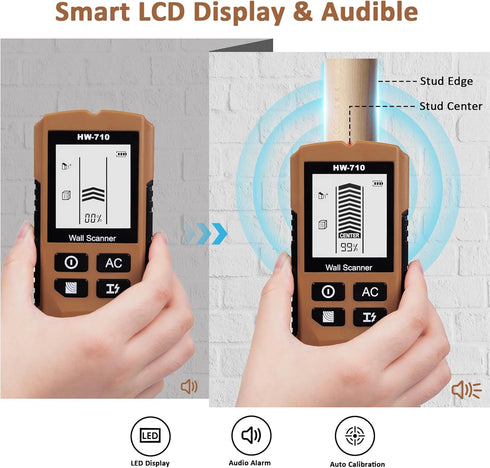 5 1 Stud Finder Wall Scanner, in Stud Detector with HD LCD Display, Stud Locator with Upgraded Smart Sensor Audio