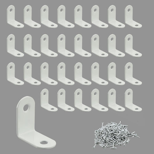 Alise 30PCS L Bracket Corner Brace,White Stainless Steel L Brackets for Shelves,Heavy