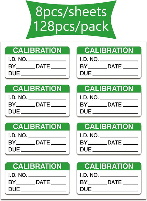 Self Laminating Calibration Labels - 128 Labels, 2 X 1 Inches Write-on Calibration Stickers for NIST, ISO-900