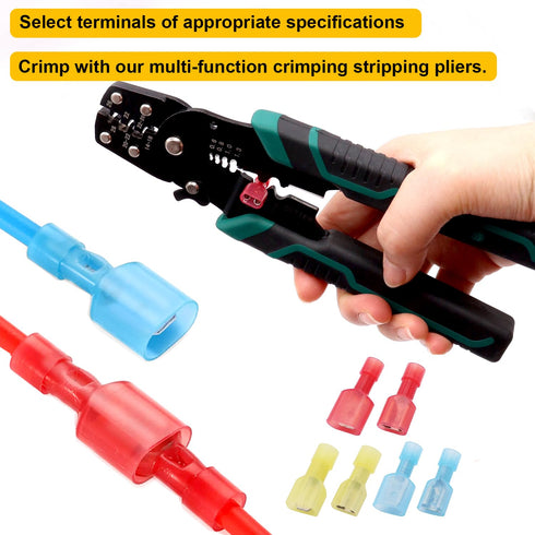 smseace 150Pcs Spade Connectors Kit 22-16AWG Male/Female wire Spade connectors Nylon Spade Quick Connect/Disconnect Connectors Electrical Spade Connectors Kit for auto,boat,industrial application