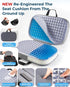 Yalfero Tailbone Gel Enhanced Travel Airplane Seat Cushion for Long Flights, Waterproof Stadium Portable Memory Foam
