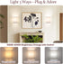 Set 2 Dimmable 3 Shenmoyl Plug in Wall Sconces of - Light Modes, Soft Fabric Linen Shade, Easy Install Wall Lamp