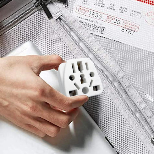 US Plug Adapter for USA: EU, UK, Australia, JP, Asia, Italy, Swiss - Convert Round to Flat Pin to USA Type B 3-Prong