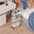 Sooyee 3 Tier Rolling Cart with Wheels,Slim Storage Cart,Narrow Storage Cabinet,Under Desk Storage,Rolling Utility Cart Storage Organizer for Office Bathroom Kitchen Laundry Room Narrow Places, White by Sooyee