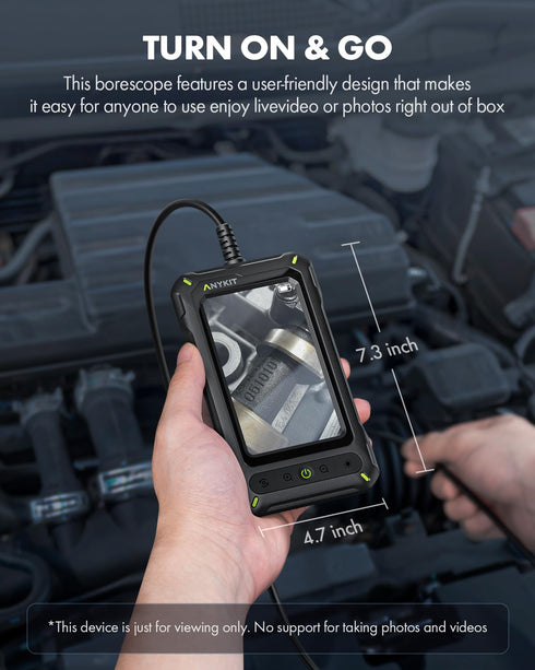 Borescope Inspection Camera with Light, 4.3” HD Screen, Waterproof Digital Snake Camera, 16.4 FT for Home Pipe and