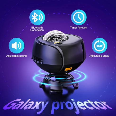 FLITI Larger Coverage Area Galaxy Projector,with Changing Galaxy Shapes Star Projector,Night Light with Bluetooth