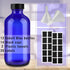 12 Pack 8 oz Cobalt Blue Glass Bottles, 240ml Boston Round Sample Bottles with Black Poly Cone Caps, Labels & Funnels