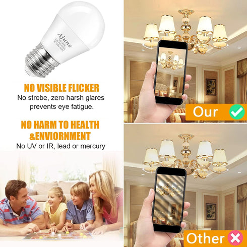 LED Bulb 3W Equivalent, 25 Watt Light Bulbs, E26 Base, Warm White 2700K, Energy Saving, 4 Pack for Home