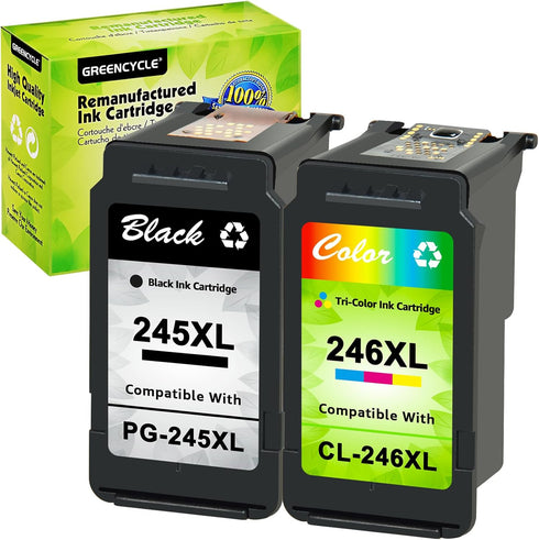 greencycle PG245XL CL246XL Ink Cartridge Replacement for Canon PG-245XL CL-246XL Compatible with PIXMA TS202 TS3120