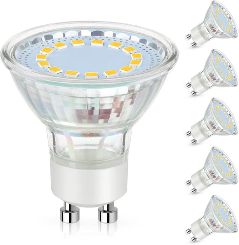 GU10 LED Light Bulb, 50 Watt Halogen Equivalent, 450LM Soft White 3000K, Non-Dimmable, 4-Pack