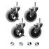 DELIVeR 3 Inch Locking Swivel Caster Wheels Set of 4, Heavy Duty with Nylon Nuts for Carts, 130 Lbs Per Caster