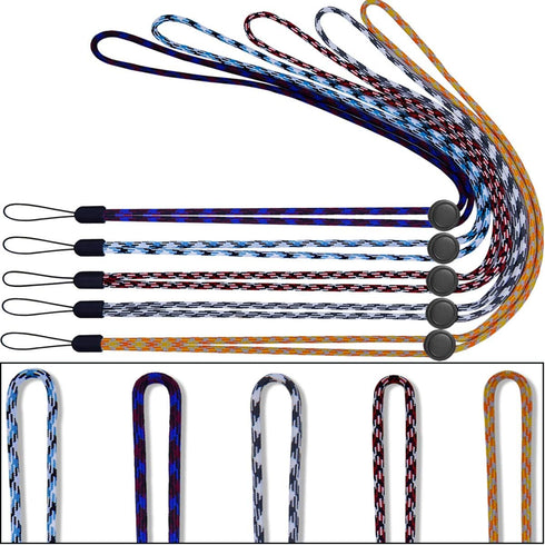 YOUOWO 5 Pack Adjustable Lanyards Neck Strap for Keys, Pen, Phone, ID Badges Holder in 5 Colours