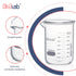 Heavy Duty Glass Beaker Set - Thick-Walled 3.3 Borosilicate Glass Beakers with Double Scale Printed Graduation,