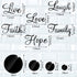 Zonon 3D Acrylic Mirror Wall Decor Stickers, 6 Word DIY Faith Live Laugh Hope Love - Black