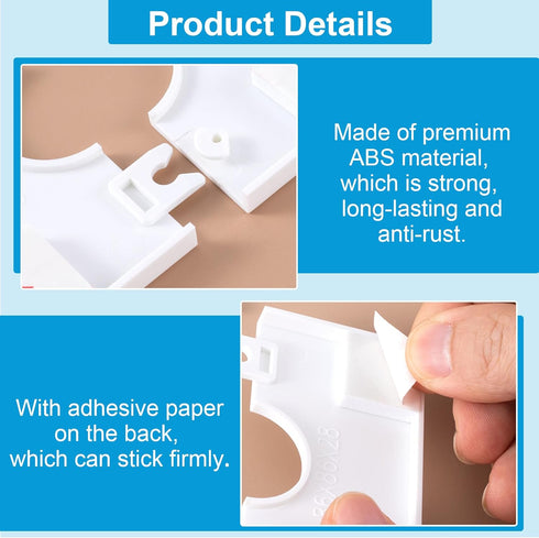 3pcs Split Flange Toilet Pipe Flange Cover, 28mm/1.1inch, Self Adhesive Wall Plates, White ABS