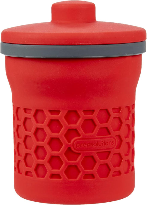 2 Prep Solutions Heat-Resistant Silicone Grease Strainer & Keeper - Cup Capacity, Red
