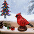 UDIYO (1) Cardinals Table Lamp Resin Red Bird Night Light for Bedside Living Room Christmas Decor Warm Glow Art Piece