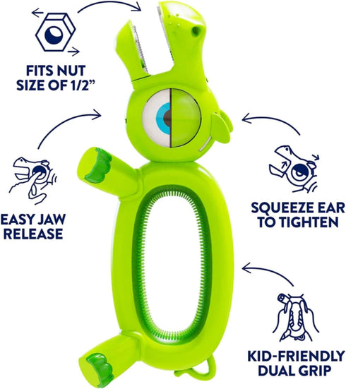 Famm 5 Handy Hippo Kid Safe Adjustable Wrench, Real DIY Tool for Kids and Up, STEM Learning & Motor Skills Development