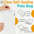 10 x 13 Clear Plastic Poly Bags, 1.5 Mil Self Seal Packaging for Apparel, Jewelry, Documents, 100 Pack