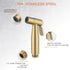Brushed Gold Bidet Sprayer Head Only, Stainless Steel Brass Hand Bidet Sprayer with Adjustable Water Pressure Control