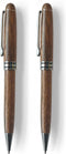 Premium Walnut Wood Ballpoint Pens with Silver Accents in Gift Box, 2 Pack Executive Office Supplies
