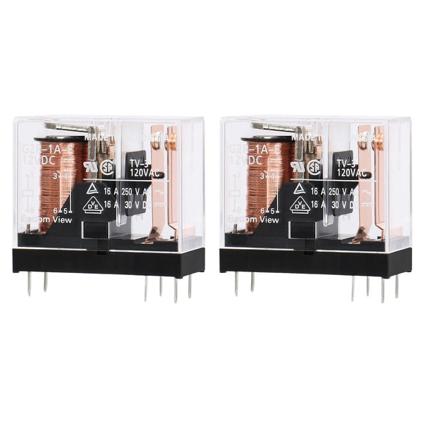 2PCS ELECTRONIC COMPONENTS G2R-1A-E DC12V POWER RELAY SPST-NO 12VDC, 16A, PC BOARD