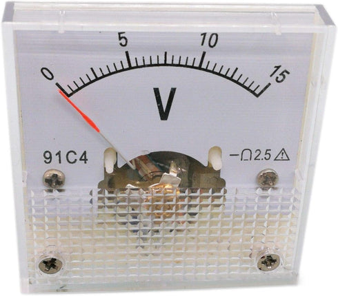 DC 0-15V Square Analog Volt Pointer Needle Panel Meter Voltmeter 91C4