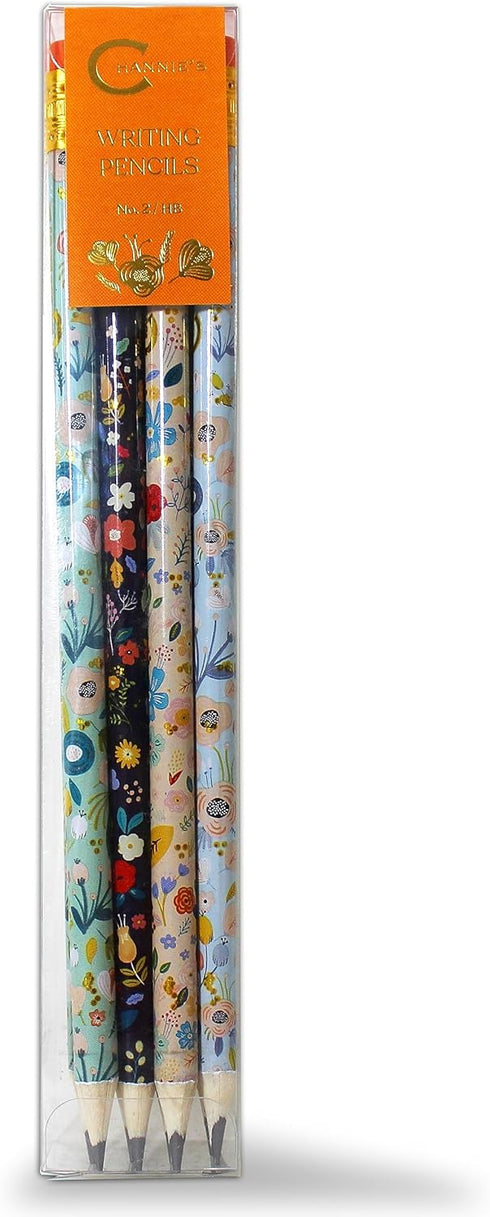 Channie's Number 2 Floral Pencil Set, Colorful Pencils with Floral Design for Sketching, Pack of 12