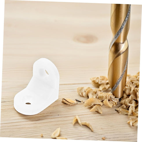 1set Lurrose Plastic Corner Connectors Shaped Brackets for Reinforcing Cabinets Chairs and Tv Stands for Use Includes