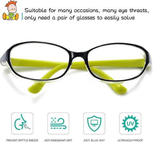 Kids Safety Glasses Goggles for Boys Girls, Anti Fog Eye Protection, Blue Light Blocking Lens, Side Shield, Soft TR90