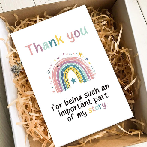 Qiavor Rainbow Thank You Card for Him Her, Appreciation Card for Teacher Best Friend Mentor, Thank You For Being Part