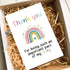 Qiavor Rainbow Thank You Card for Him Her, Appreciation Card for Teacher Best Friend Mentor, Thank You For Being Part