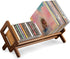 Bamboo Desktop Bookshelf, Large Retro Brown Rack for Books, Magazines, Files, Tabletop Storage
